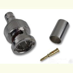 112507 BNC Male 3pc Crimp Connector for RG59/U 20AWG Coax