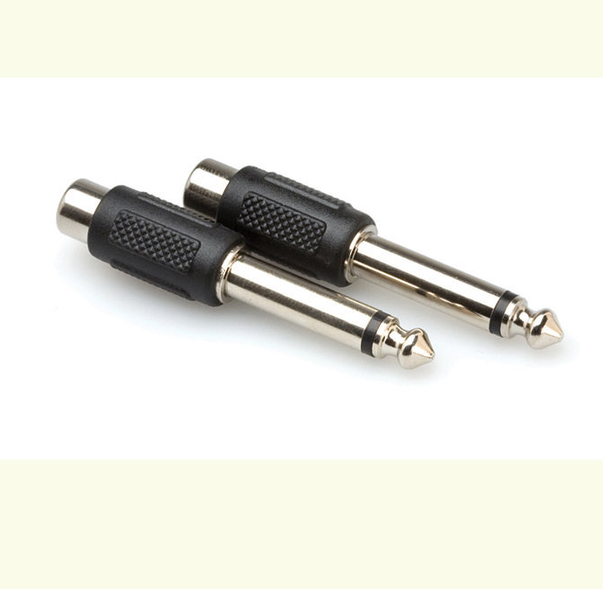 Hosa GPR-101 Audio Adapter RCA (F) to 1/4 TS Male (2-pk)