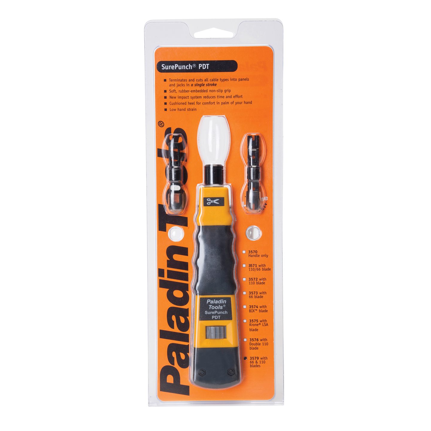 Paladin PA3579 SurePunch Punchdown Tool with 110 66 Blades