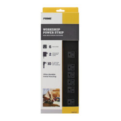 Prime PB801120 6-Outlet (4+2) Metal Power Strip
