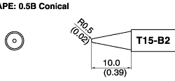 Hakko T15-B2 Conical Solder Tip