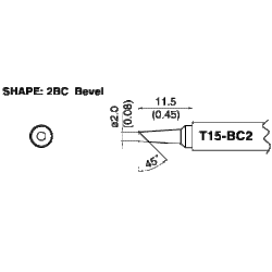 Hakko T15-BC2 Bevel Solder Tip