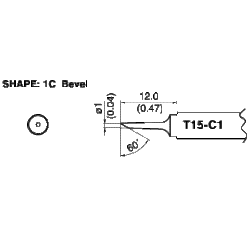 Hakko T15-C1 Bevel Solder Tip