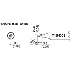 Hakko T15-D08 Chisel Solder Tip