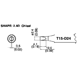 Hakko T15-D24 Chisel Solder Tip
