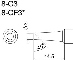 Hakko T18-C3 Solder Tip