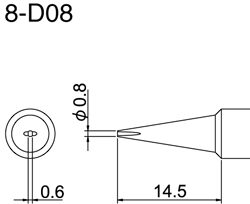 Hakko T18-D08 Solder Tip