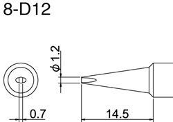 Hakko T18-D12 Solder Tip