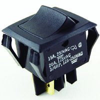 NTE 54-081 SWITCH MINIATURE SNAP-IN ROCKER DPST OFF-NONE-ON 20A 125VAC