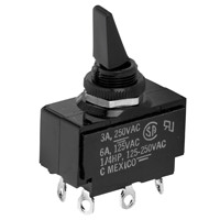 NTE 54-085 SWITCH TOGGLE DPDT ON-OFF-ON 6A 125VAC