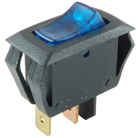 NTE 54-086 SWITCH MINIATURE SNAP-IN ILLUMINATED ROCKER SPST OFF-NONE-ON 10A 12VDC