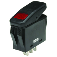 NTE 54-215W SWITCH WATERPROOF ILLUMINATED ROCKER SPST 20A ON-NONE-OFF RED 110V
