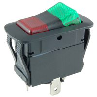 NTE 54-241W SWITCH WATERPROOF ILLUMINATED ROCKER SPDT 20A ON-OFF-ON RED-GREEN 12V