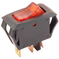 NTE 54-519 SWITCH ROCKER ILLUMINATED MINIATURE SNAP-IN SPST OFF-NONE-ON 16A