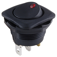 NTE 54-645 SWITCH ROCKER SPST ON-NONE-OFF ILLUMINATED RED DOT 20A