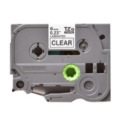 Brother TZE111 1/4" Black on Clear Tape