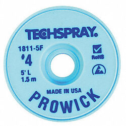 Techspray 1811-5F #4 Pro Wick Desoldering Braid 5ft.