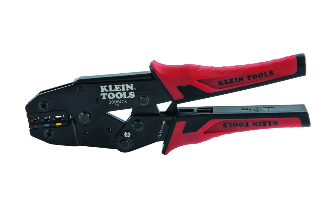 Klein Tools 3005CR Ratcheting Crimper, 10-22 AWG – Insulated Terminals
