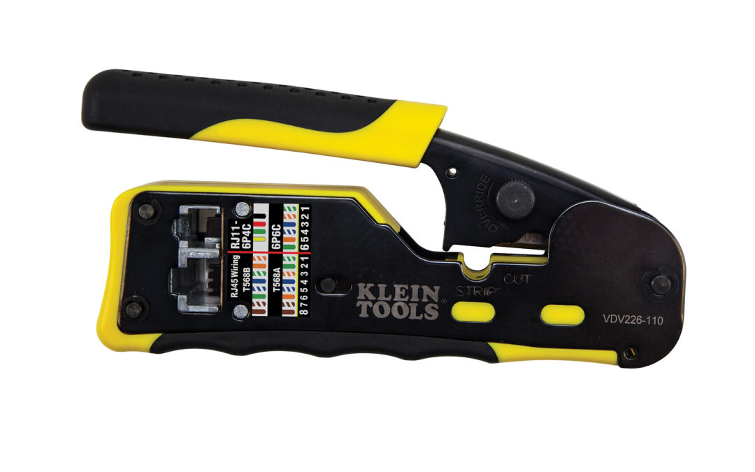 Klein Tools VDV226-110 Ratcheting Cable Crimper/Stripper/Cutter, for Pass-Thru™