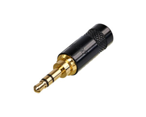 Neutrik NYS231BG Stereo 3 Pole 3.5mm Plug, Crimp Strain Relief, Black/Gold