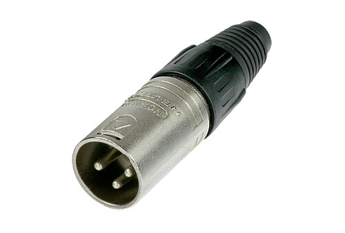 Neutrik NC3MX 3 Pole Male Cable Connector, Nickel Housing, Silver Contacts, X Series