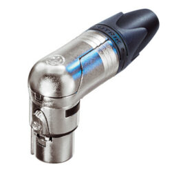Neutrik NC3FRX 3 Pole Right Angle Female Cable Connector, Nickel Housing, Silver Contacts
