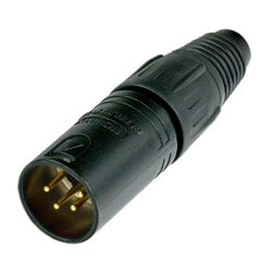 Neutrik NC4MX-B 4 Pole Male Cable Connector, Black Metal Housiing, Gold Contacts