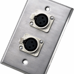 Neutrik 203F Single Gang Dual Wallplate With Two NC3FD-L-1 Receptacles