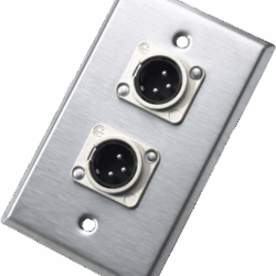 Neutrik 203M Single Gang Dual Wallplate With Two NC3MD-L-1 Receptacles