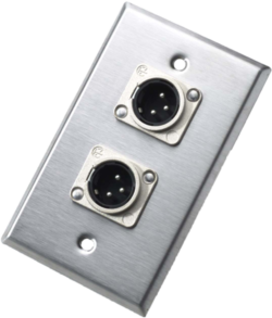 Neutrik 203M Single Gang Dual Wallplate With Two NC3MD-L-1 Receptacles