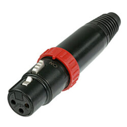 Neutrik NC3FXS-B 3 Pole Female Cable Connector, Black Metal Housing