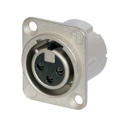 Neutrik NC4FD-LX-0 3 Pole Female Receptacle, Solder Contacts, Nickel Housing, Silver Contacts