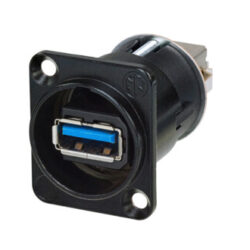 Neutrik NAUSB3-B Reversible USB 3.0 Gender Changer (Type A And B), Black D-Housing
