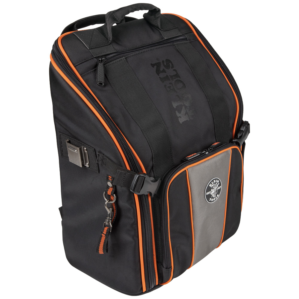 Klein Tools 55655 Tradesman Pro Tool Station Tool Bag Backpack with Work Light