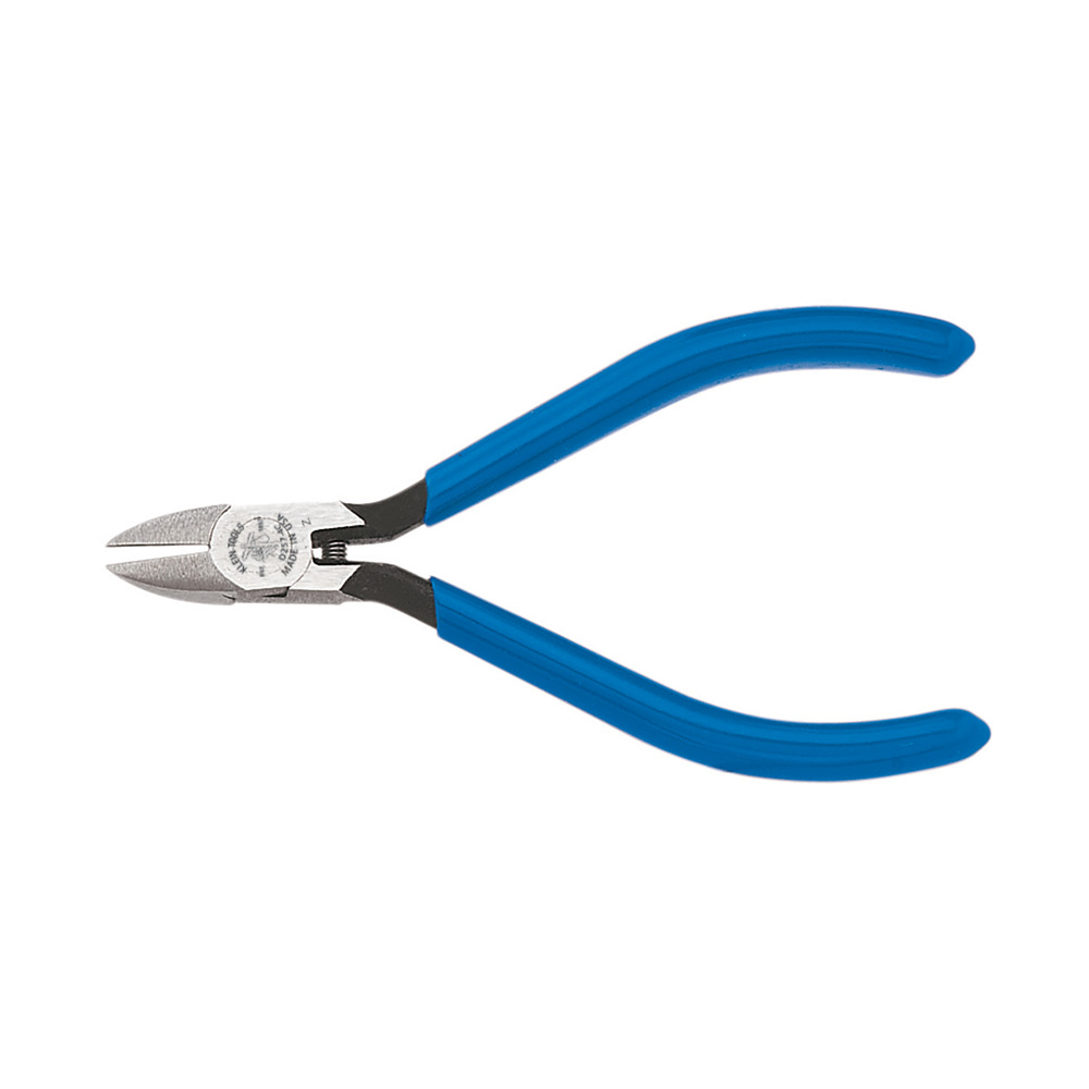 Klein Tools D257-4 Diagonal Cutting Pliers, Electronics, Tapered Nose, Narrow Jaw, 4-Inch