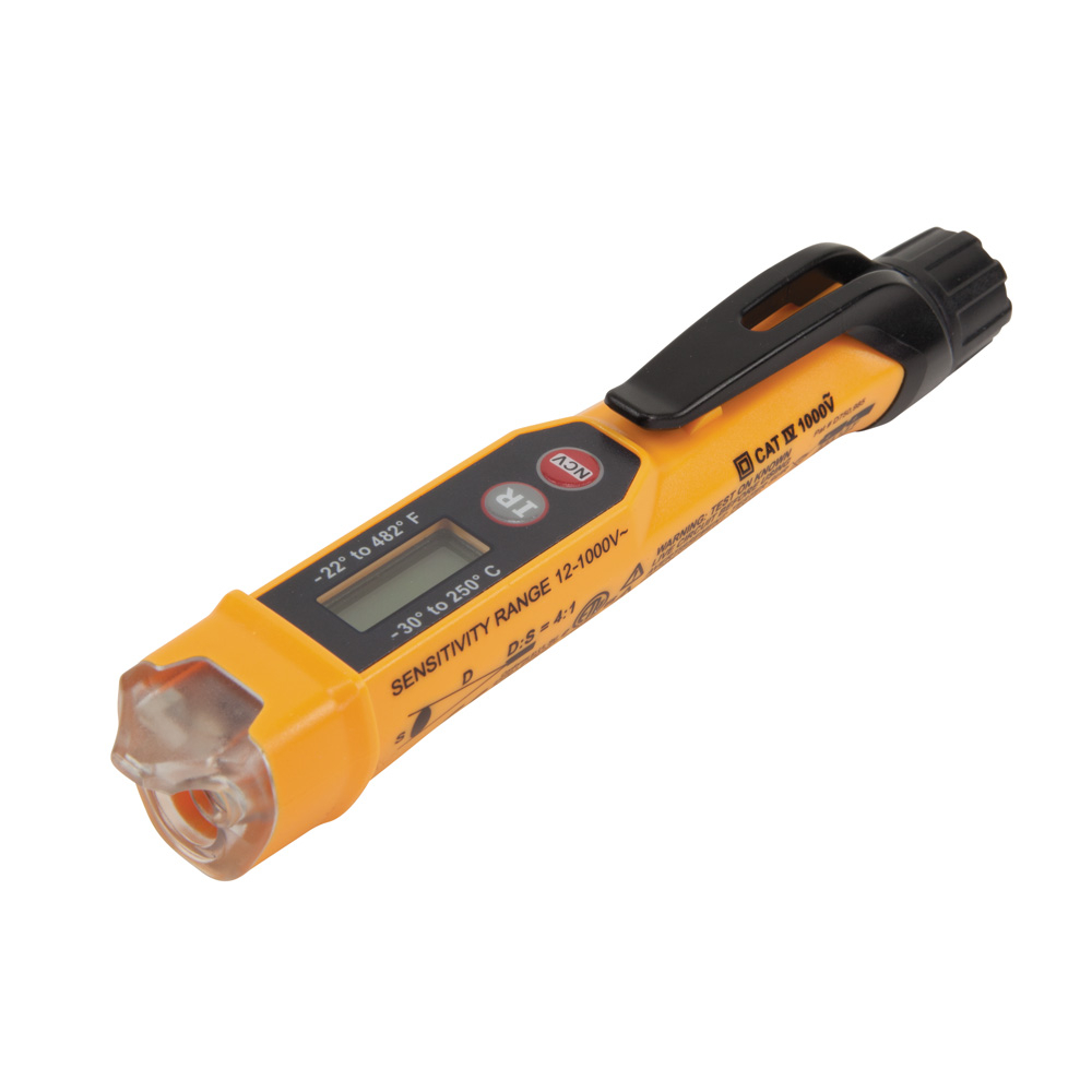 Klein Tools NCVT-4IR Non-Contact Voltage Tester Pen, 12-1000 AC V with Infrared Thermometer