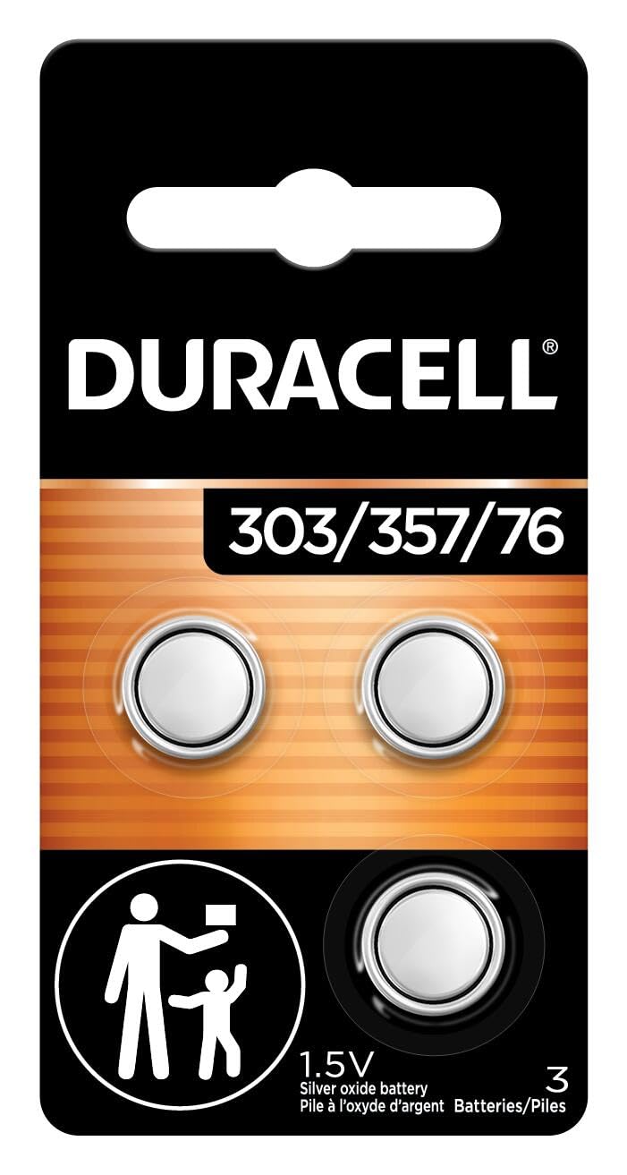Duracell D303/357/76B3PK Silver Oxide Button Battery 3 Pack