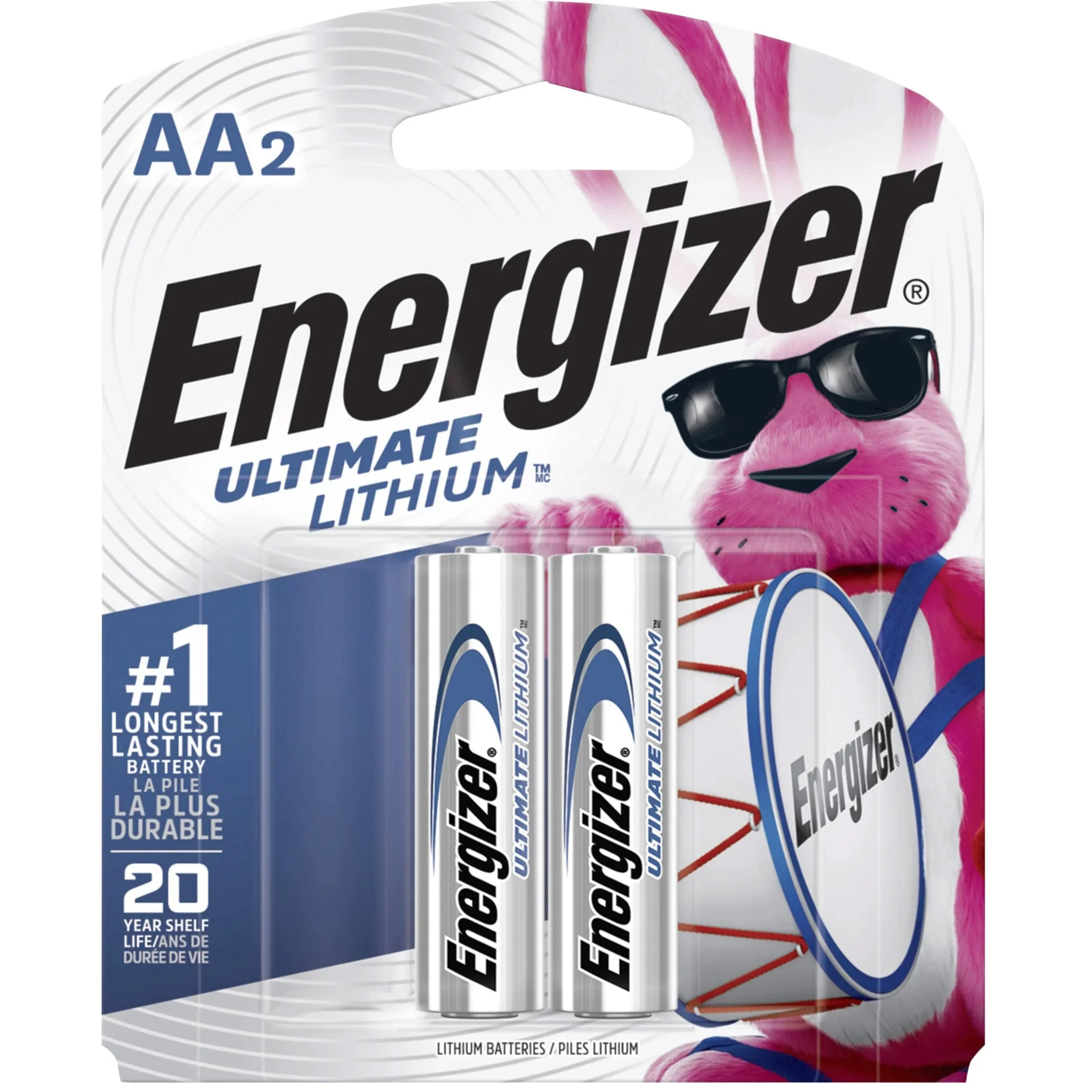 Energizer L91BP2 Lithium AA Batteries 2 Pack