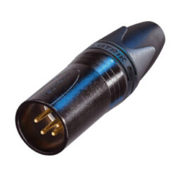 Neutrik NC4MXX-B 4 Pole Male Cable Connector, Black Metal Housing, Gold Contacts