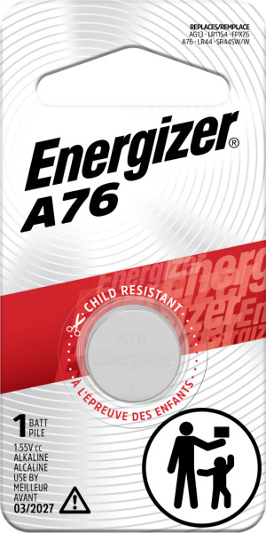 Energizer A76BP 1.5V Miniature Alkaline Button Batteries