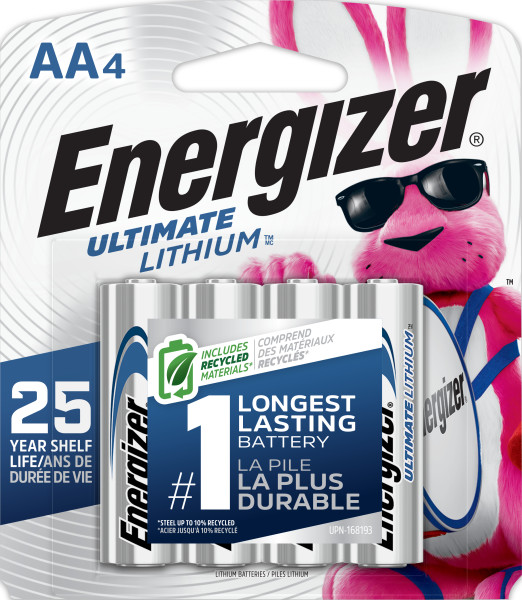 Energizer L91BP4 Lithium AA Batteries 4 Pack