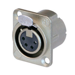 Neutrik NC4FD-LX 4 Pole Female Receptacle, Solder Cups, Nickel Housing, Silver Contacts