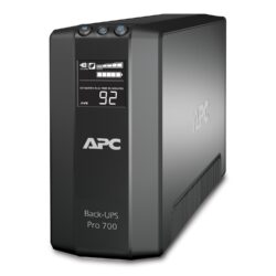 APC BR700G Back-UPS Pro, 700VA/420W, Tower, 120V, 6x NEMA 5-15R outlets, AVR, LCD, User Replaceable Battery