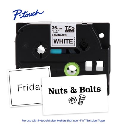 Brother TZE261G P-touch Black Print on White Laminated Label Tape