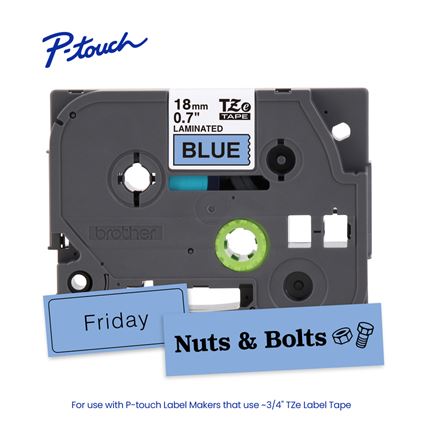 Brother TZE541G P-touch Black Print on Blue Laminated Label Tape