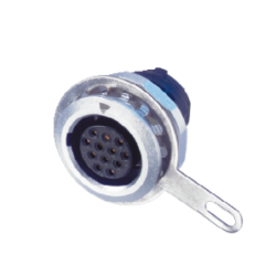 12 Pole Female Chassis Connector Panel Mount, Solder Contacts