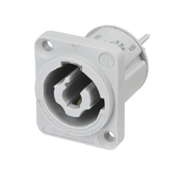 Neutrik NAC3MPXXB Appliance Outlet Connector, 3/16" Flat Tab Terminals, Grey