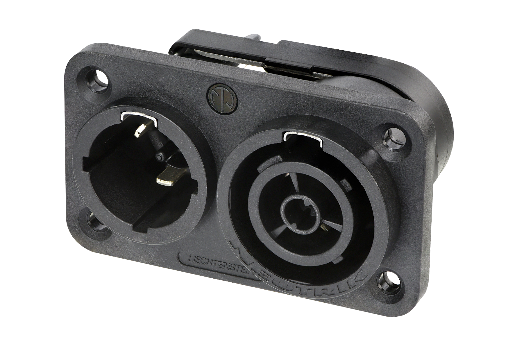 Neutrik NAC3PX-TOP Appliance Inlet-Outlet Combination, 1/4" Flat Tab Terminals