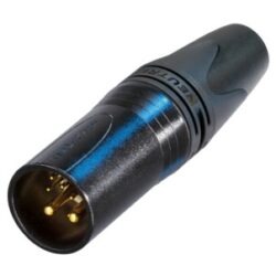 Neutrik NC10MXX-14-B 8 + 2 Pole Male XLR Connector, Black Chrome Metal Housing, Secure Locking, Chuck Type Strain Relief