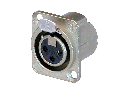 Neutrik NC3FD-LX 3 Pole Female Receptacle, Solder Cups, Nickel Housing, Silver Contacts